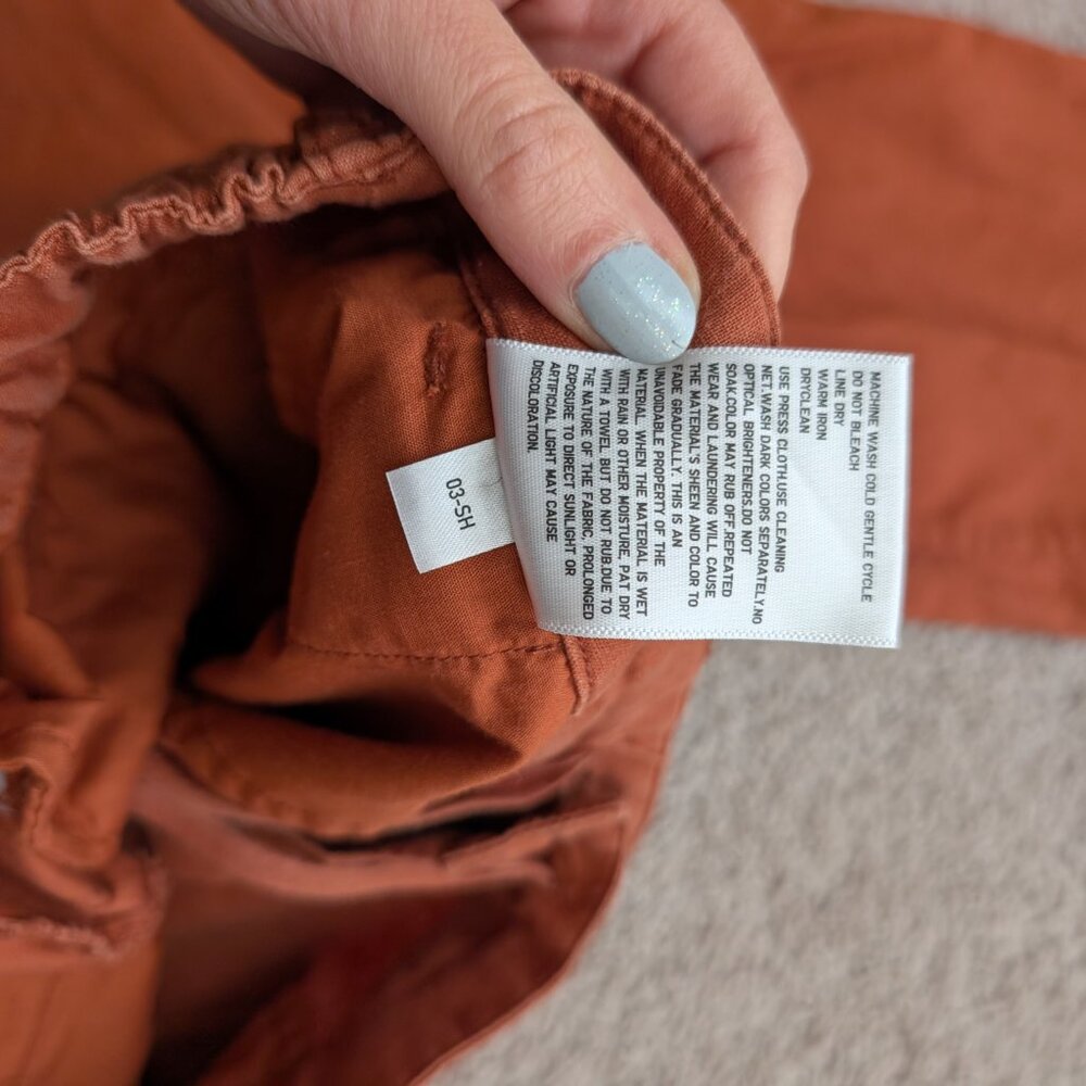 Uniqlo Women’s Burnt Orange Cotton Linen Trousers size 5 - Picture 5 of 10